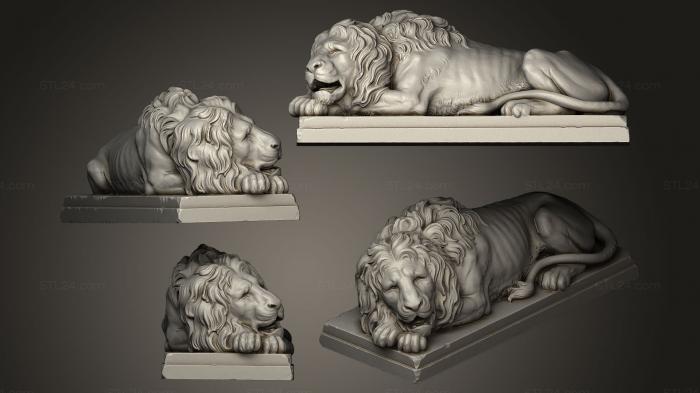 Статуэтки львы тигры сфинксы (Лев 3, STKL_0058) 3D модель для ЧПУ станка